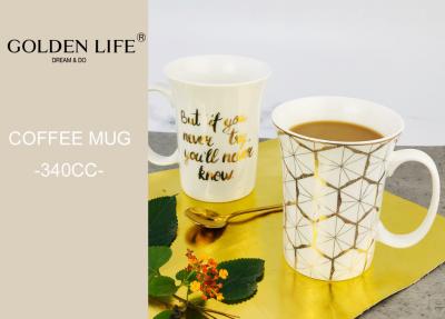 Trumpet Shape Christmas Themed Mugs 340ml 12OZ Capacity Real Gold Densign