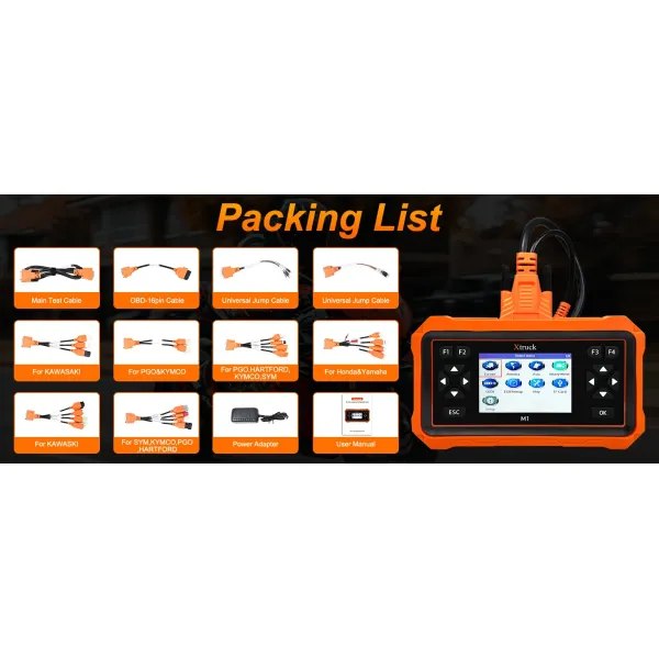 Xtruck M1 Professional Motorcycle Diagnostic Tool Handheld Operation DTC Query Live Data Stream Multi-Brand Motor Scanner