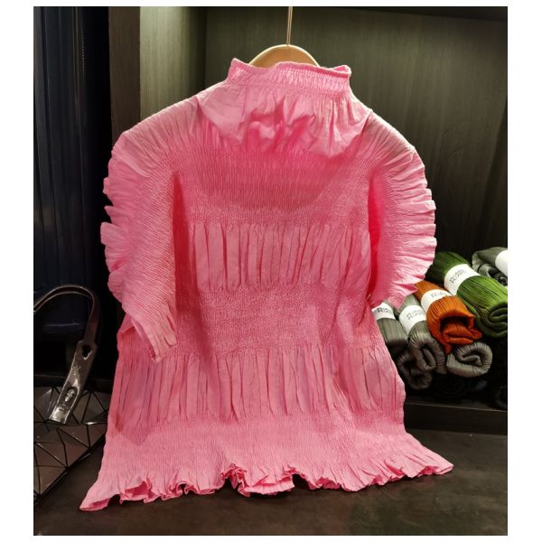 Women's Elegant Loose-Fitting Slimming Top Stand-Up Collar  Craftsmanship Breathable Sweat-Absorbent Heavy Blouses Shirts