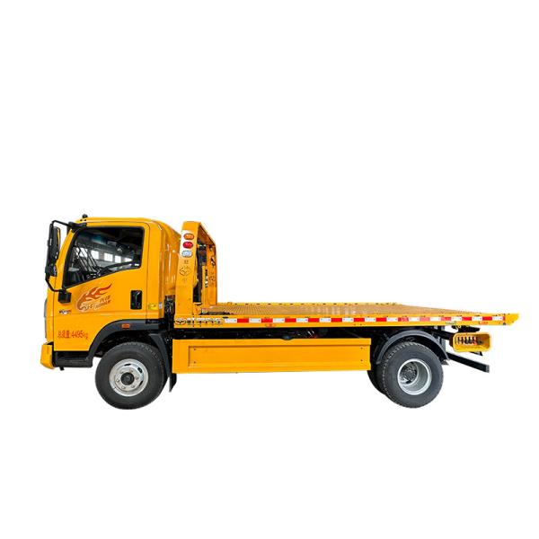 Flat Cargo Platform Wrecker Towing Truck 4*2 With Crawling Ladder