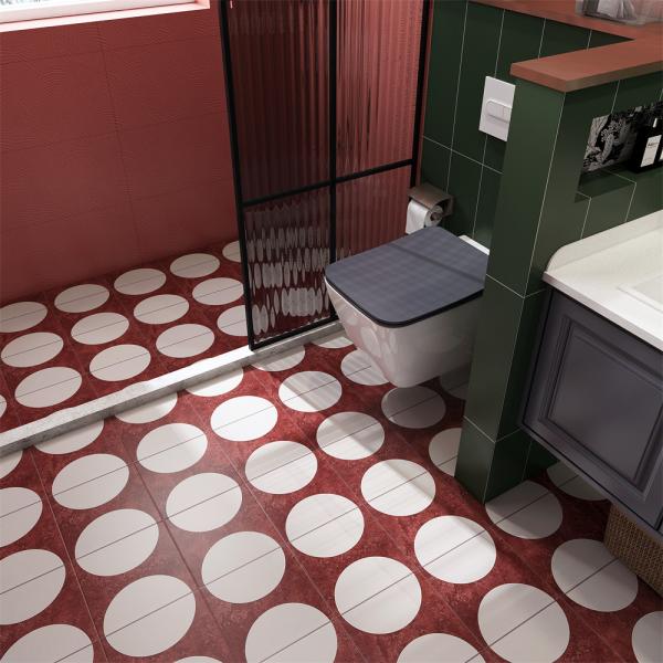 Rouge et beige 20x20 cm mur intérieur Carreaux céramiques rustiques et carreaux en briques pour salle de bain et salon