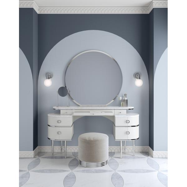 Mirrored Makeup Vanity Desk Dressing Table Chair Set ODM