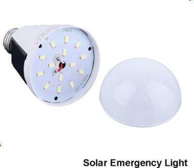 rechargeable led solar emergency light bulb E27 B22 lamp led smd5630 80RA high light efficiency 2 years warranty CE 12W