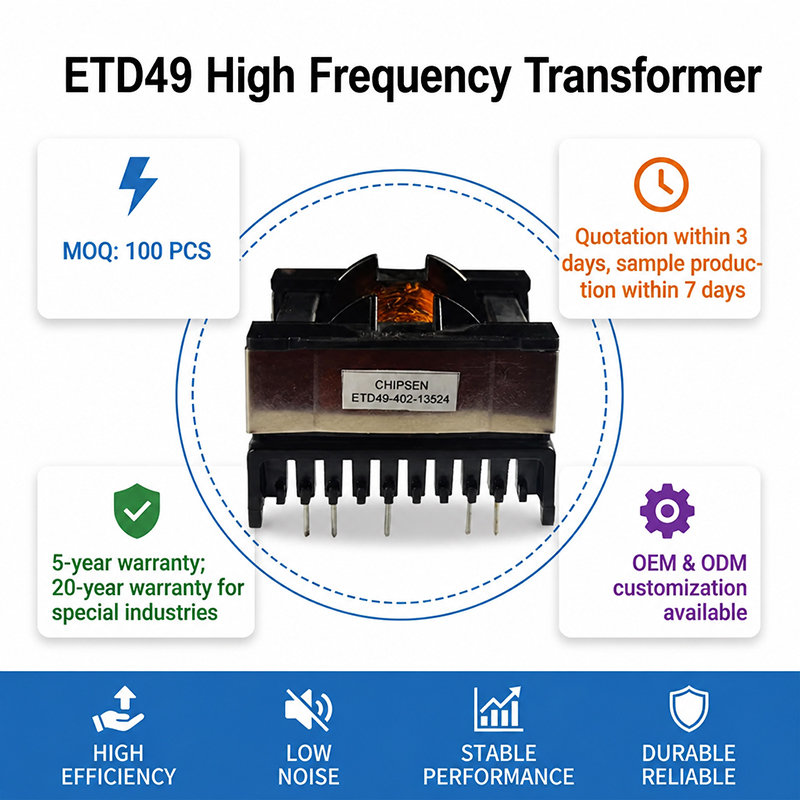 100Khz Low Leakage Inductance ETD34 High Frequency LLC For EV Charger