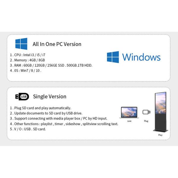 Capacitive Floor Standing Interactive Kiosk LG Digital Signage 49 Inch