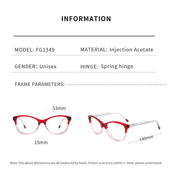 Стекла глаза кота ацетата ясных женщин объектива классические обрамляют особенную ширину 2,08