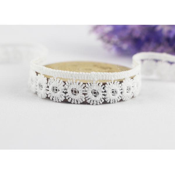 Отделка шнурка полиэстера цветка расстворимая в воде, лента шнурка молока Силк белая двором