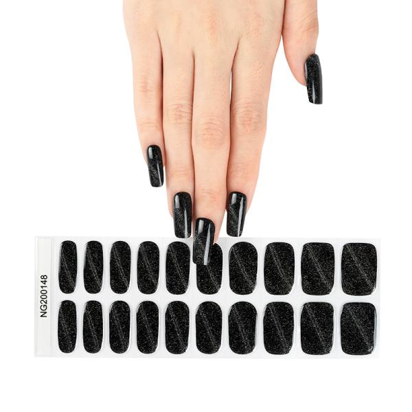 Hot sale Spring flower design halal gel nail polish stickers cat eye uv gel wraps Waterproof DIY polish strips