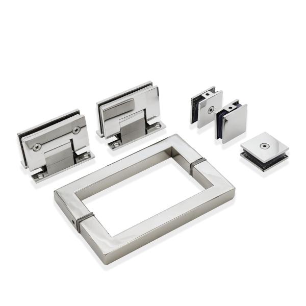 Long Life Square 90 Degree Stainless Steel Polishing Soft Close Shower Screen Glass Pivot Door Hinges