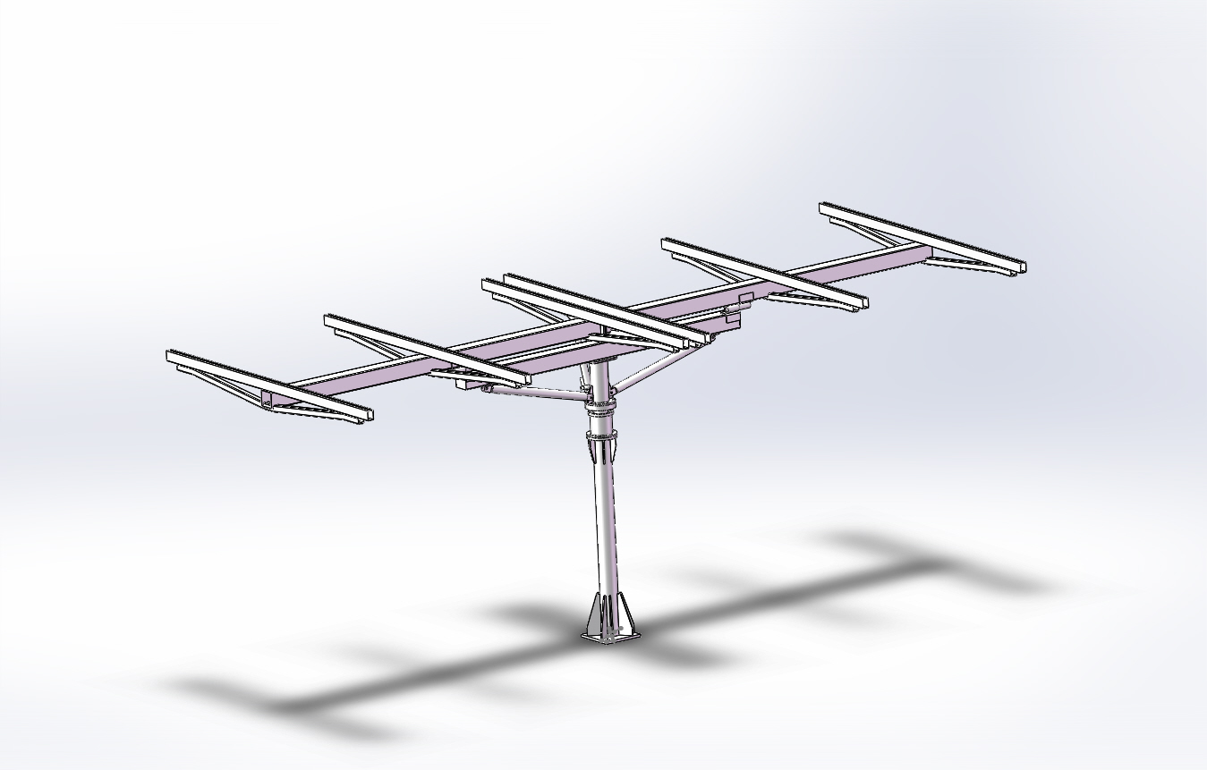 2KW Dual Axis Sun Tracking System 12V 24V DC 4 Panels Two Axis Solar Tracker