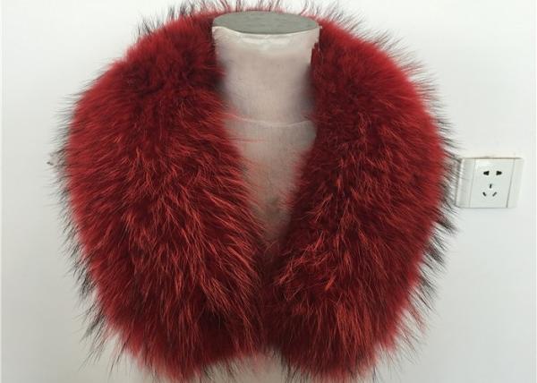 Natural Red Genuine Raccoon Fur Hood Trim , Ladies Fur Collar