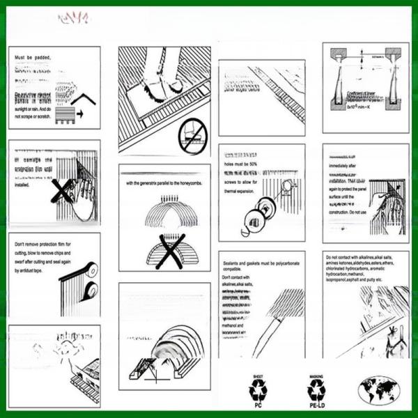 Ультрафиолетоустойчивый 8 мм поликарбонатный полый лист для покрытия теплицы