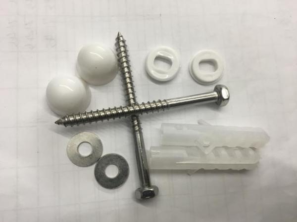White Toilet Mounting Hardware Toilet Floor Bolts With Stainless Steel Screw