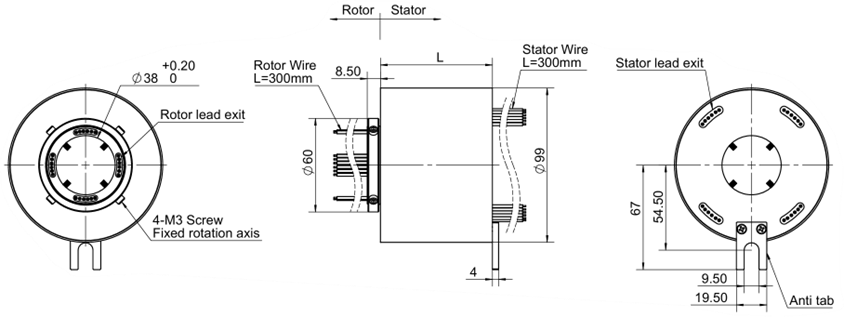 Interference Resistant Ethernet Slip Ring IP54 Supporting Multi Protocol Hybrid Slip Ring