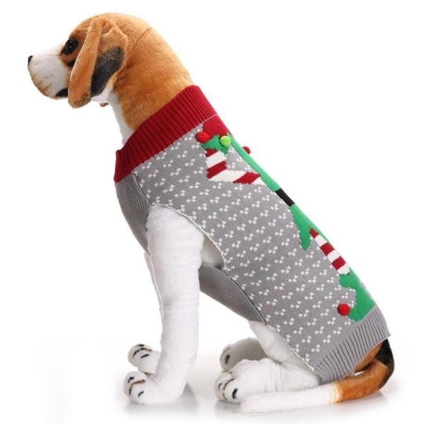 Pet Dog Sweaters Christmas Clothes With Plush Balls Teddy Golden Retriever Doggie Sweater
