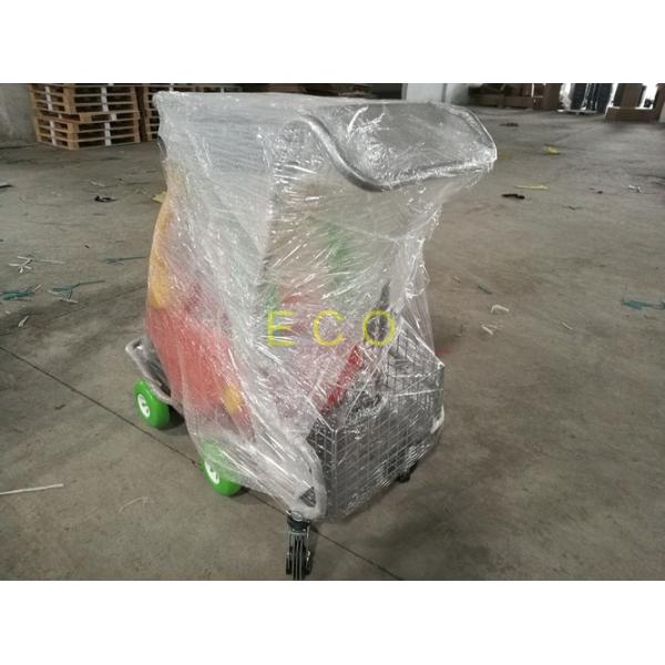 Cartoon Kids Supermarket Shopping Trolley With Toy Car And Baby Seat