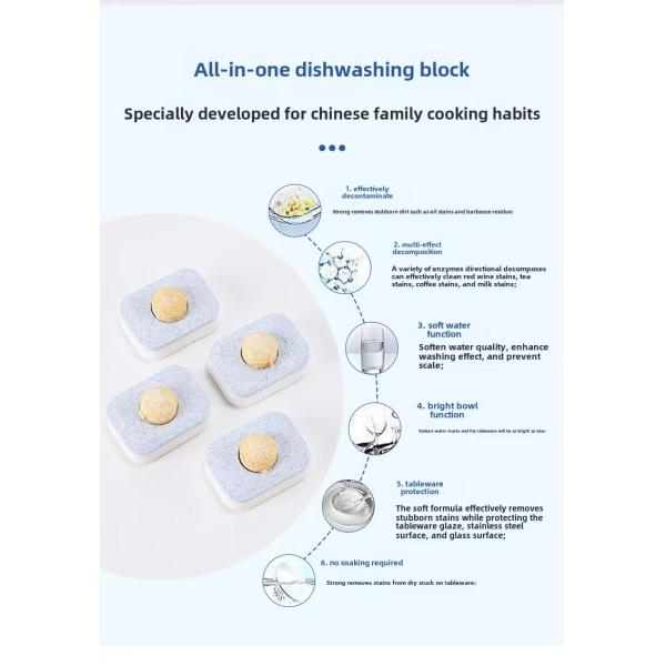 Eco-friendly Solid Shape Dishwashing Tablet Sheet 20g Or Customized Biodegradable Dishwasher Tablet
