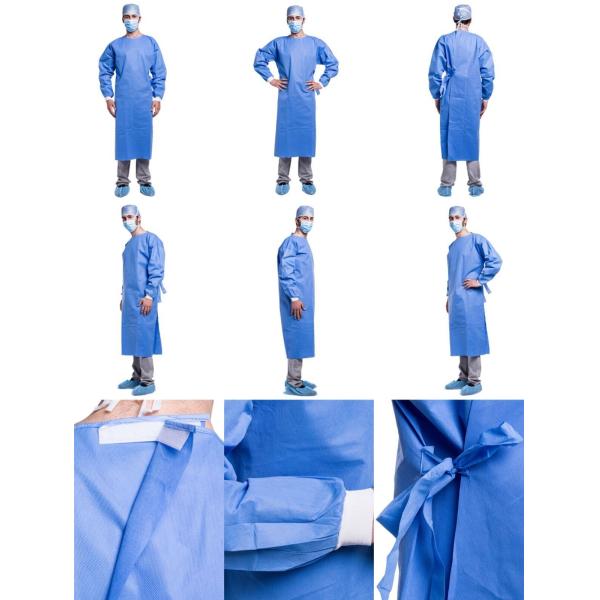 Breathable PP Non Woven XL Disposable Surgical Gown for Medical Workers