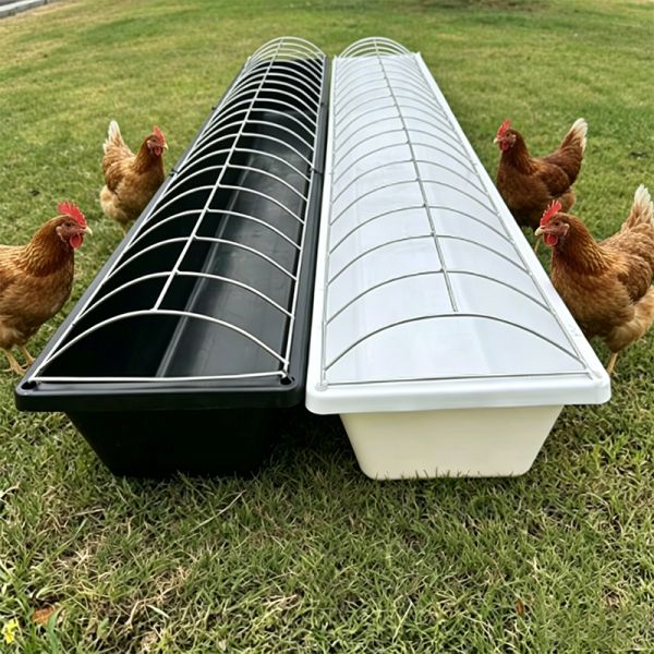 Chicken Feeder Poultry Chick Ground Feeder Bucket Box Chicken Duck Goose Floor Feeder