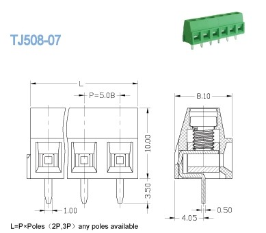 Высоковольтный тангаж 5.08mm 300V 10A терминальных блоков PCB евро электрический