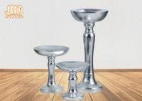 High Foot Silver Leaf Fiberglass Flower Plates Modern Flower Pots Cup Shape