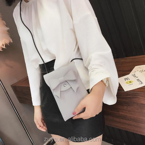 20x14x1cm EN17 Ladies Stylish Handbags Polybag Pack Bowknot For Cell Phone