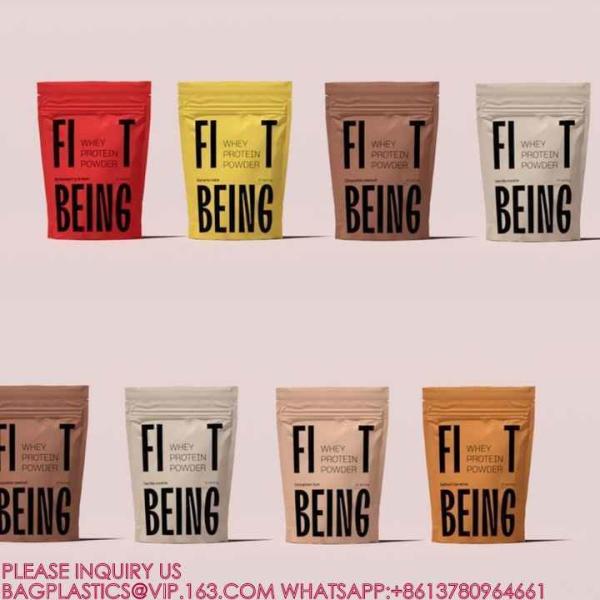 Bio Laminated Aluminum Foil Stand Up Tea Bags Pouch Resealable Matcha Green Tea Powder