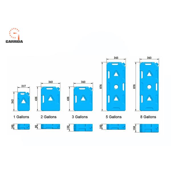Compact Plastic Auto Fuel Tanks 5 GAL For Diesel / Petrol / Water Storage