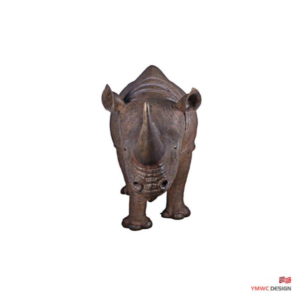 Life-Size Bronze Rhinoceros Statue Custom Metal Animal Sculpture for Customer Size