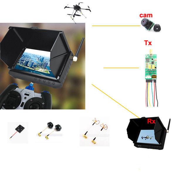 NTSC 5 Inch FPV Monitor 32 Channels UAV DVR Receiver 1.2Ghz