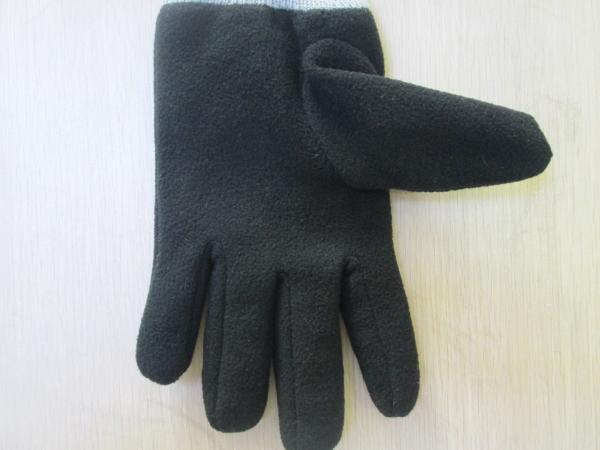 Winter gloves for Men and Woven Robbin Cuff--Fleece Glove--Polyester glove-Embroider Logo