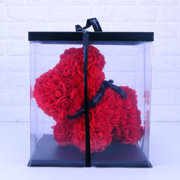 PE Roses Bear with More Colors Bear Roses for Christmas Gift  Rose bear China factory Valantines day gift
