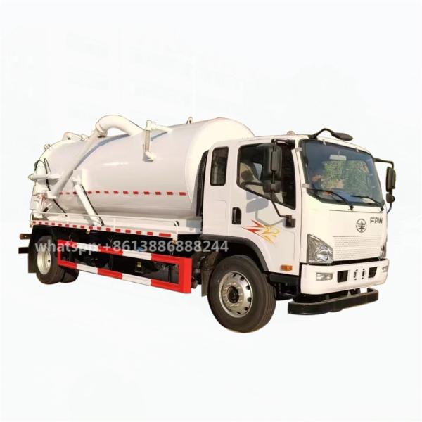 FAW 5000 Liters  Sewage Suction Truck  With Best Price     High-pressure Cleaning Truck   Vacuum Sewer