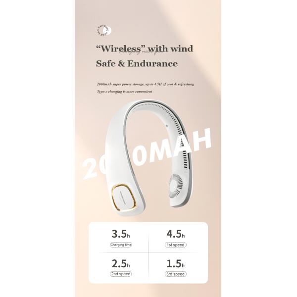 Лопасти вентилятора 5 USB офиса перемещения вентилятор спорт шеи портативной Bladeless вися