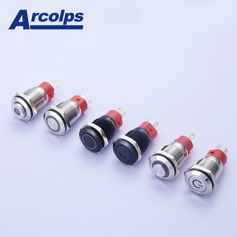 10A 250V IP67 16mm Metal Push Button Switch 2NO2NC 50000 Cycles