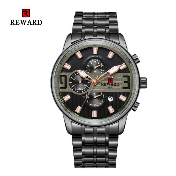 IP Coating Color Mens Stainless Steel Watches 2.5D Chronograph Quartz Movement