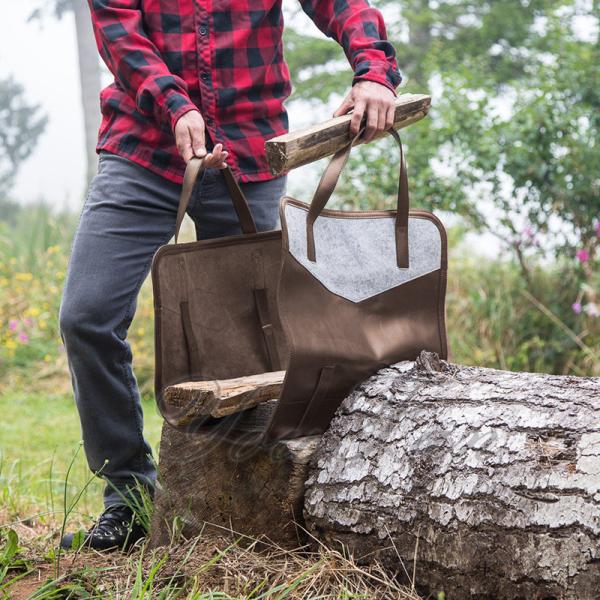 Collapsible Log Carrier Bag , Wear Resistant Firewood Carry Bag