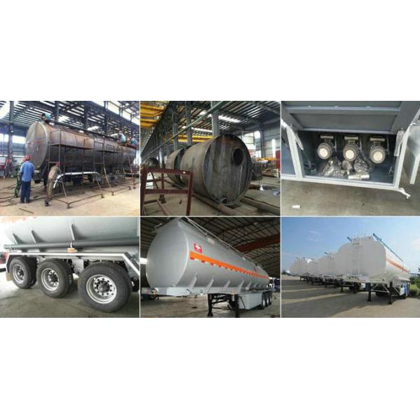 Aluminum Tri Axle Tank Semi Trailer For Diesel Oil , Gasoline , Kerosene Transport 47-50Ton