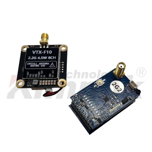 Combinación de transceptor de simulación de drones de banda de 2,2 GHz, accesorios para drones de transmisión de video inalámbrica de 4,5 W de potencia
