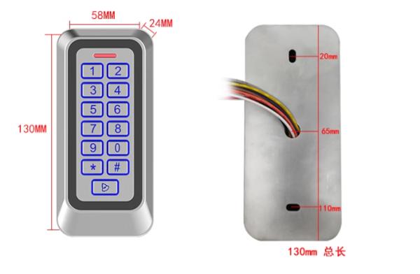 防水 IP67 メタルケース RFID カードキーボード スタンドアロング アクセス コントロール 1000 ユーザー