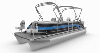 Pontoon à essence de construction en aluminium large de 2,6 m avec phares de navigation