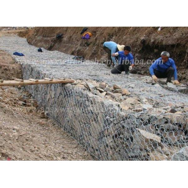 Pvc покрыл гальванизированную стену Gabion арретирует управление размывания