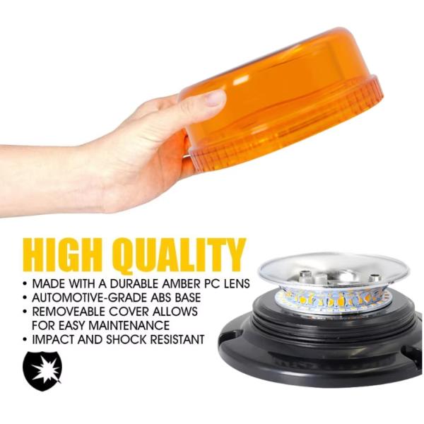 Plastic 15W Yellow Flash Rotating Luces Light LED Lamp For Truck Car Vans Bus