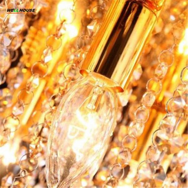 Gold Crystal flush mount ceiling Lights For Indoor Home Project Lighting (WH-CA-17）