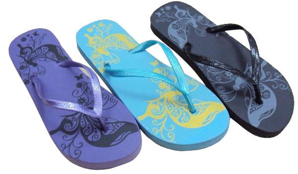 V strap full color printed  Women Flip flops  thongs slipers manufacturers