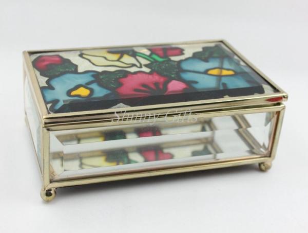 Shinny Gifts New Wedding Gifts Enamel Glass Jewelry Boxes Collection Boxes
