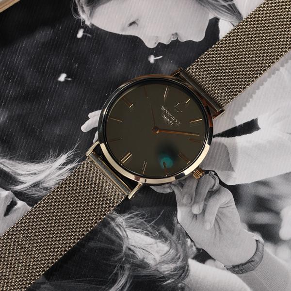 Luxury 36mm Stainless Steel Quartz Watch Custom Logo Ladies Mirror