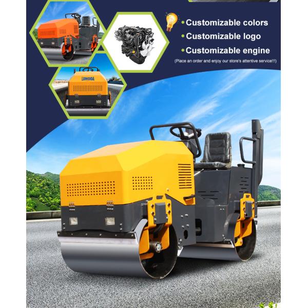 2 Ton 3 Ton Ride on Road Roller Hydraulic Vibratory Compactor Double Drum Roller for Sale
