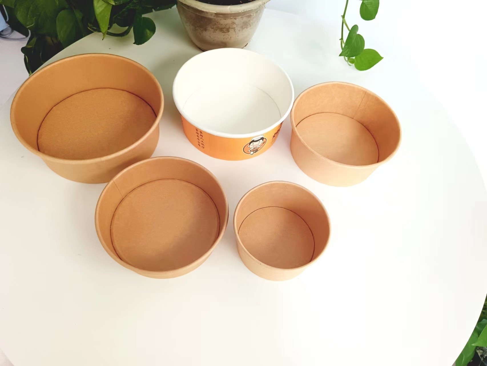 Customized Disposable Lunch Bowl Takeaway Paper Boxes for Fast Food Salad Fried Rice