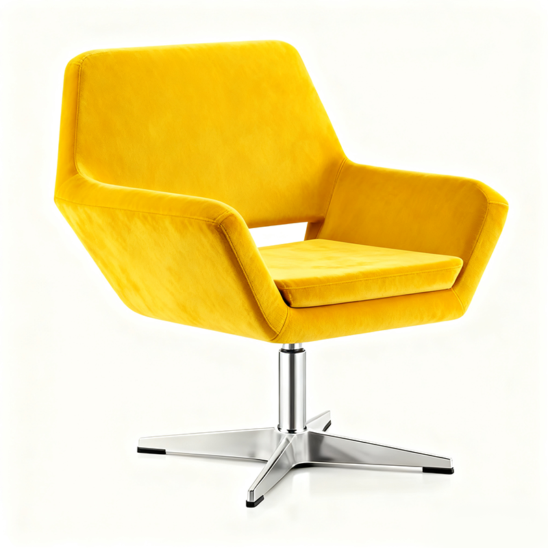 Modern Single Upholstered Leisure Sofa Chair Accent Chair for Apartment Living Room Wool Fleece Armchair Portable Metal Base